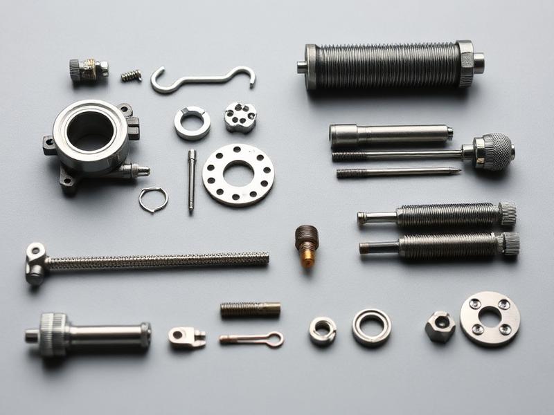 Precision needle loom and jacquard spare parts on a workbench