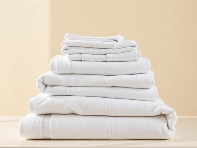 Stack of folded Indian cotton bed linen and bath towels