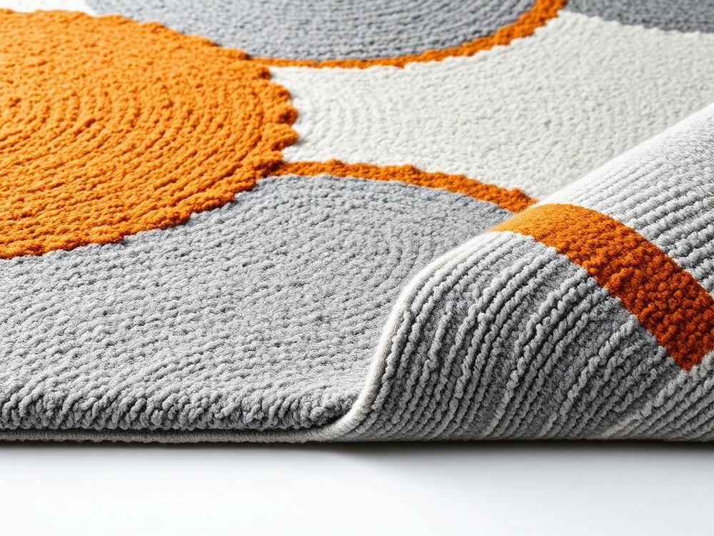 Hand-tufted wool rug with a contemporary abstract pattern